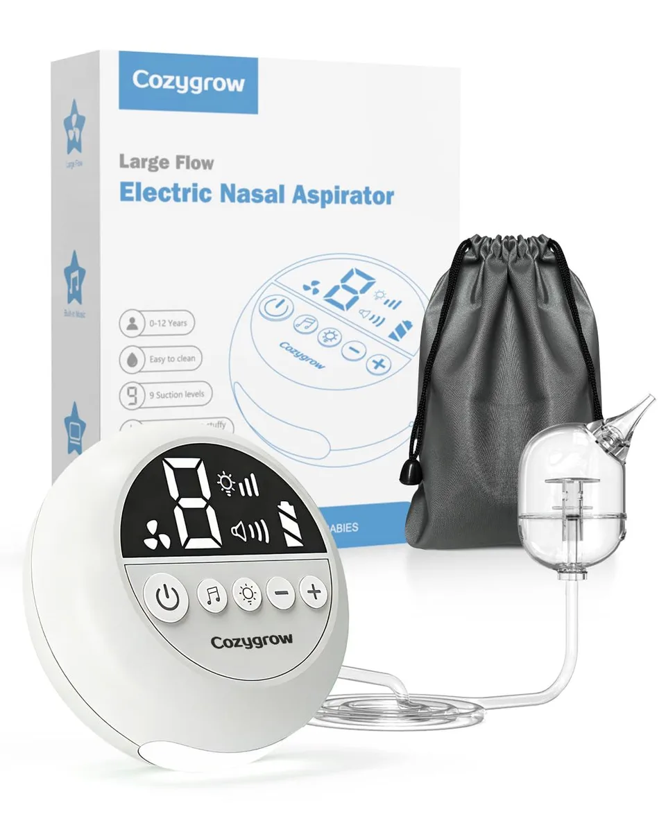 Electric Nasal Aspirator NASA602 White 9 Levels Music Light Tips Bag — product photo