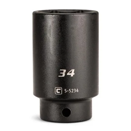 Capri Tools 34 mm deep impact socket, 1/2 inch drive, manganese phosphate finish