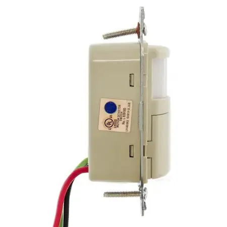 Ivory wall-mount occupancy sensor with nightlight, hard-wired, PIR detection