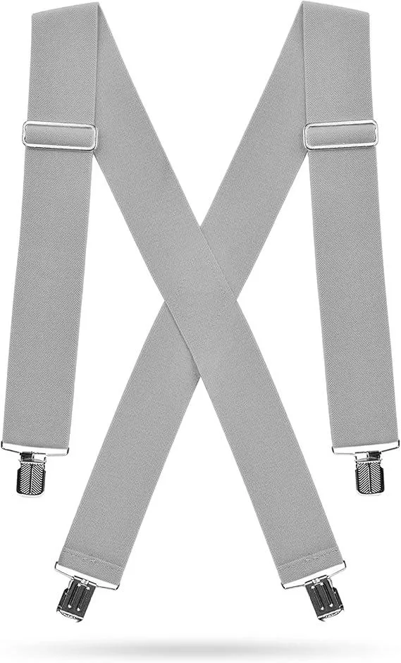 Hold'Em Hold'Em X-Back Mens Suspenders Grey 30-46 inch — product photo