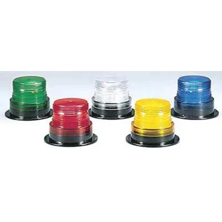 Blue low-profile strobe light, polycarbonate dome, surface-mount base