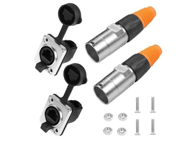 LORDWORLD LORDWORLD IP65 Waterproof RJ45 Connector Right Angle 2 Pair — product photo