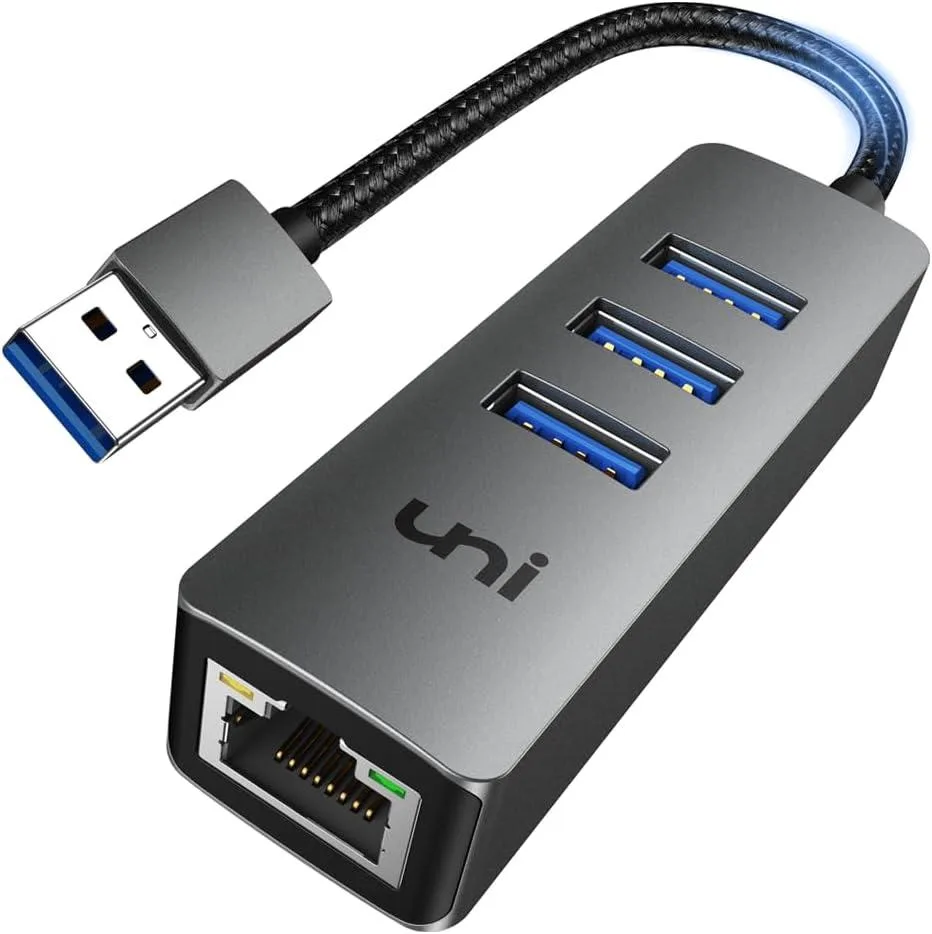 GCROWN GCROWN USB 3.0 Gigabit Ethernet Adapter with 3-Port Hub — product photo