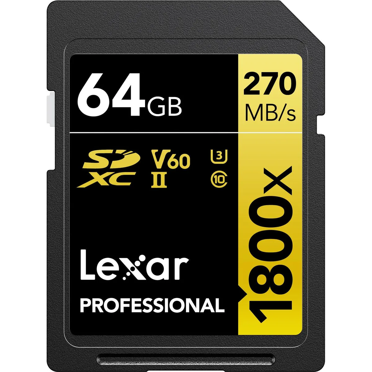 Lexar Lexar LSD1800064G-BNNNU 64GB 1800x UHS-II SDXC memory card — product photo
