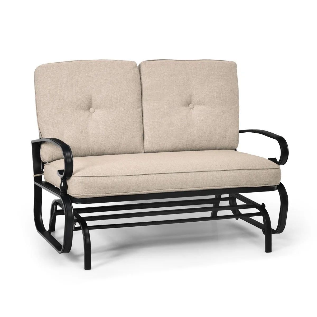SlickBlue SlickBlue 2-Seat Outdoor Swing Glider Chair Beige 47.5" x 27" x 33.5 — product photo