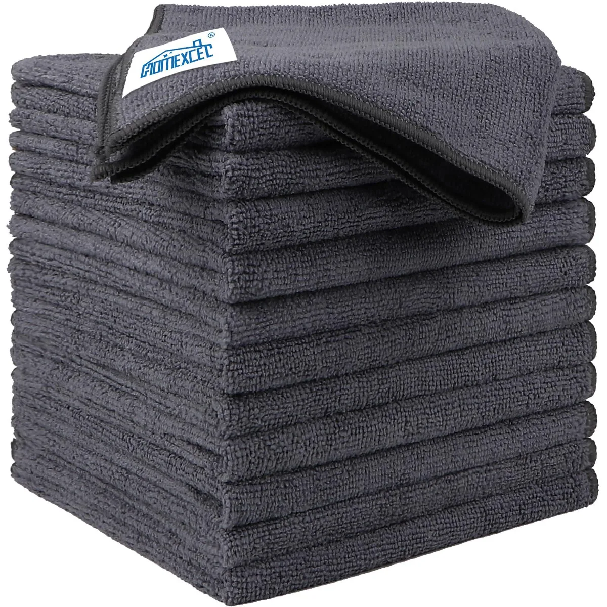  HOMEXCEL 266 Microfiber Cleaning Cloths 12 Pack 12.5×12.5 Inches Grey — product photo