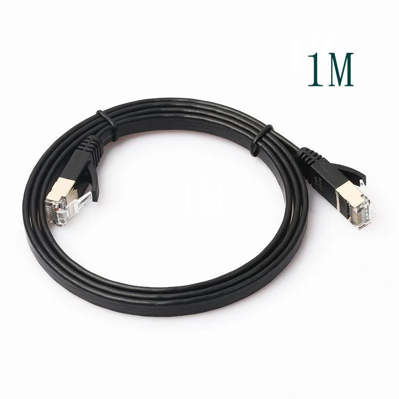 ETopSell ETopSell CAT7 Flat Shielded Ethernet Cable 3.3 ft Black — product photo
