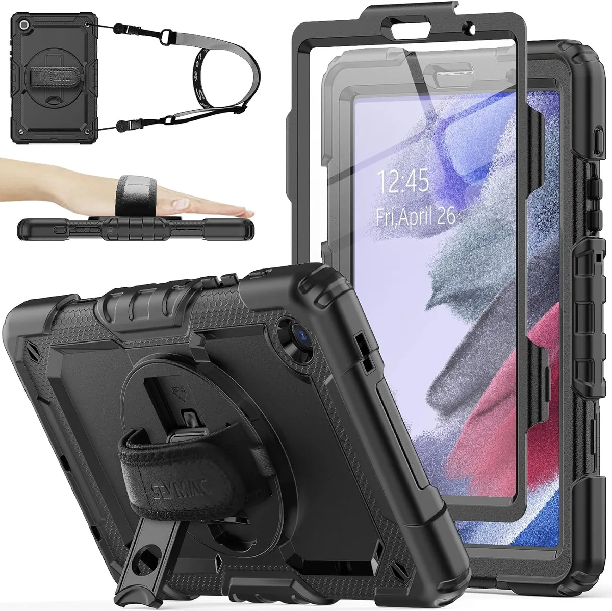 Leelbox Leelbox SM-T220 Case with Screen Protector &amp; 360° Strap Stand for Galaxy Tab A7 Lite 8.7 2021 — product photo