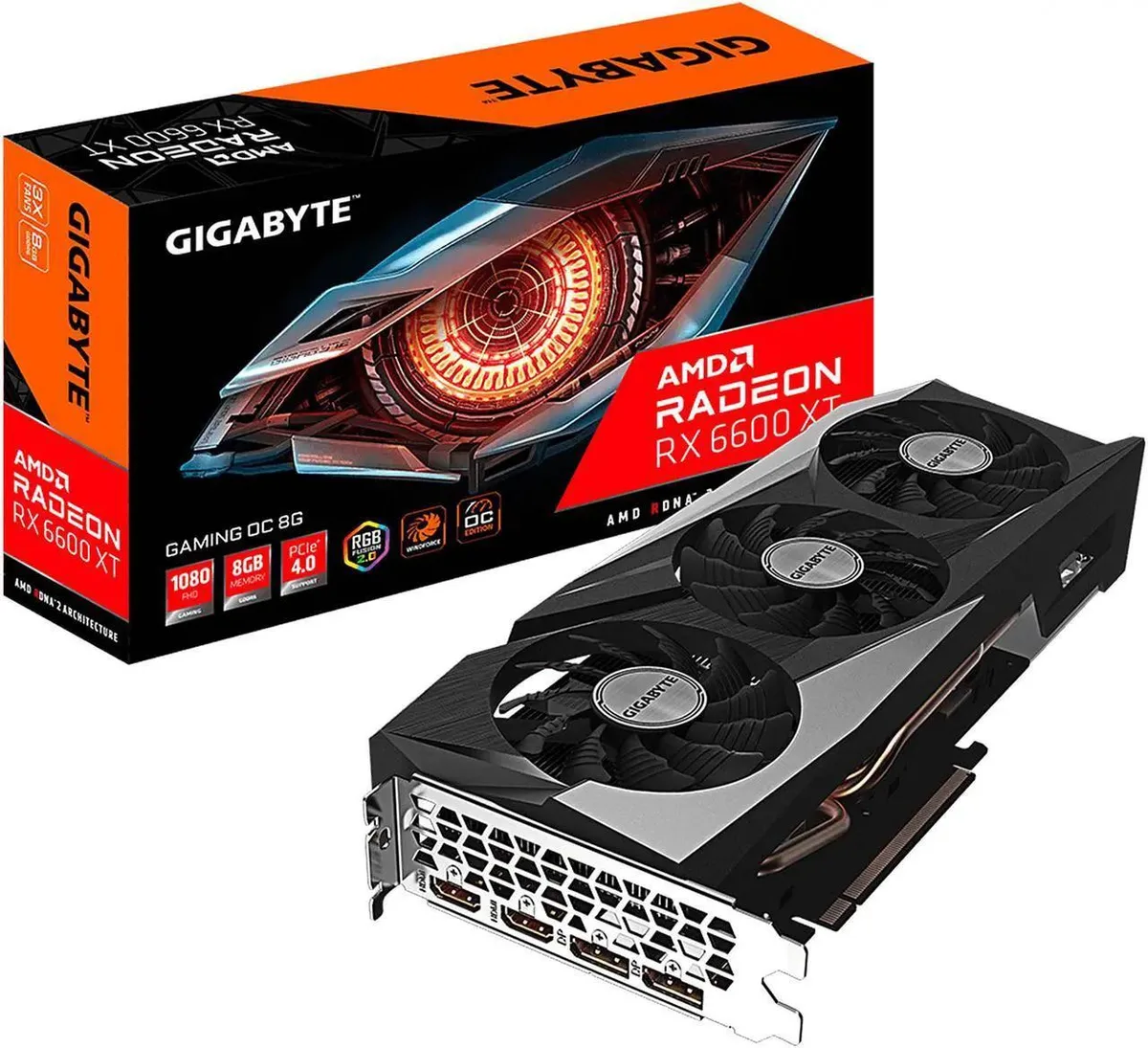 GIGABYTE GIGABYTE Radeon RX 6600 XT GAMING OC 8G graphics card — product photo