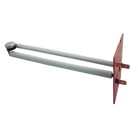 Small round metal thermostat with threaded probe and mounting flange