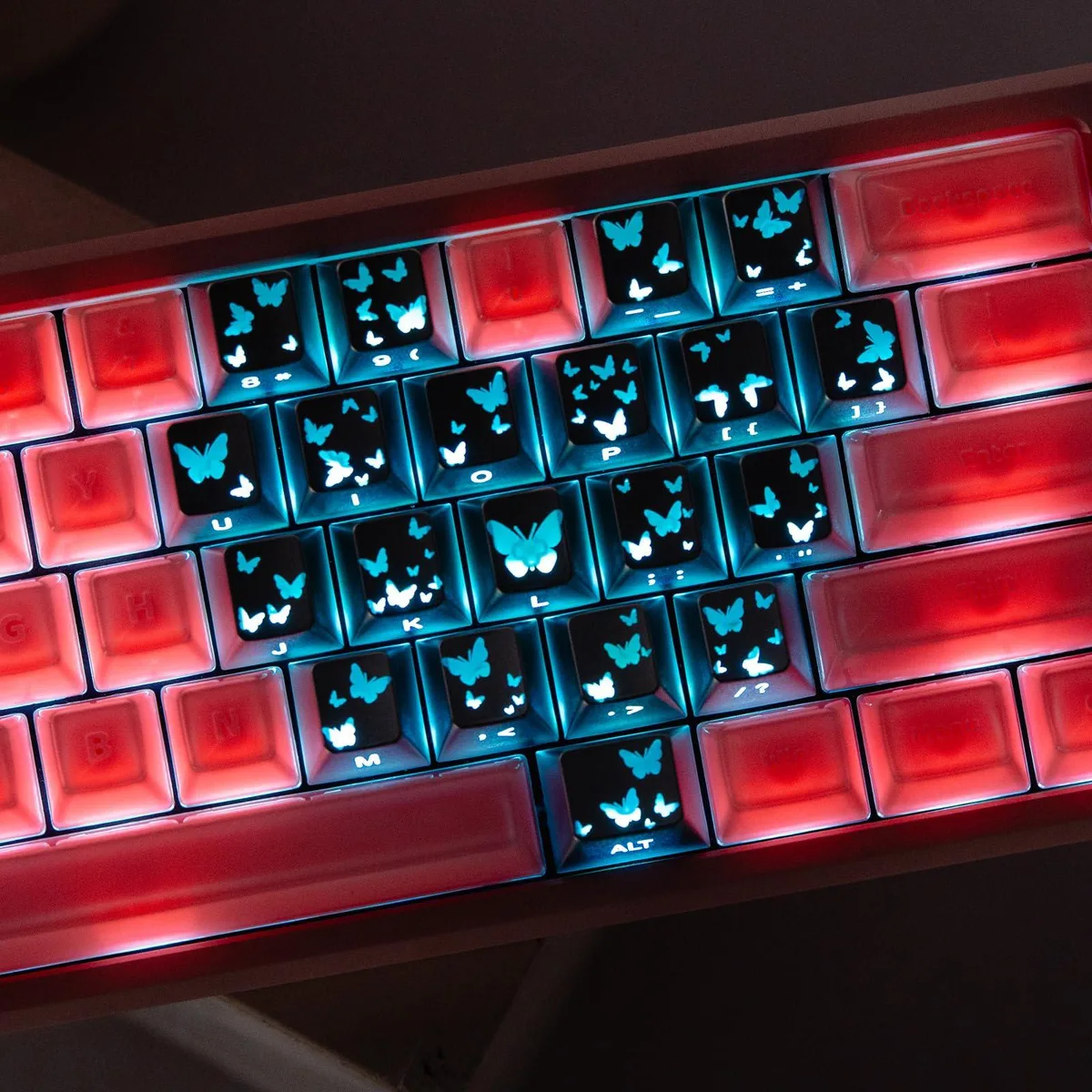 Womier Womier 21 Key Butterfly Shine Through Keycaps Set Silver — product photo