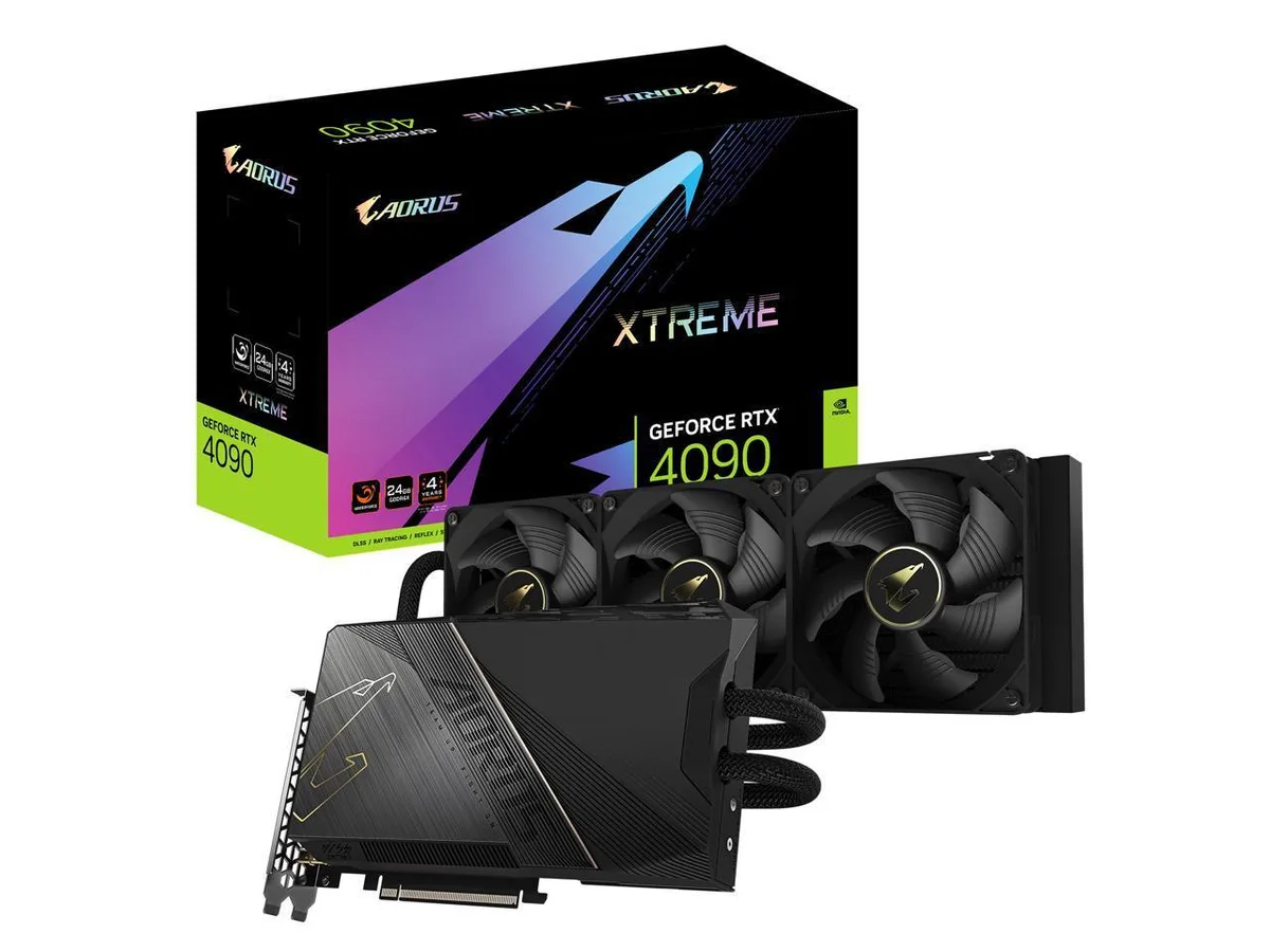 GIGABYTE GIGABYTE GV-N4090AORUSX GeForce RTX 4090 24GB GDDR6X graphics card — product photo
