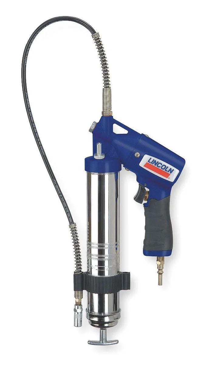 Lincoln 3-way fill grease gun, pistol grip, 17-inch body, 30-inch hose