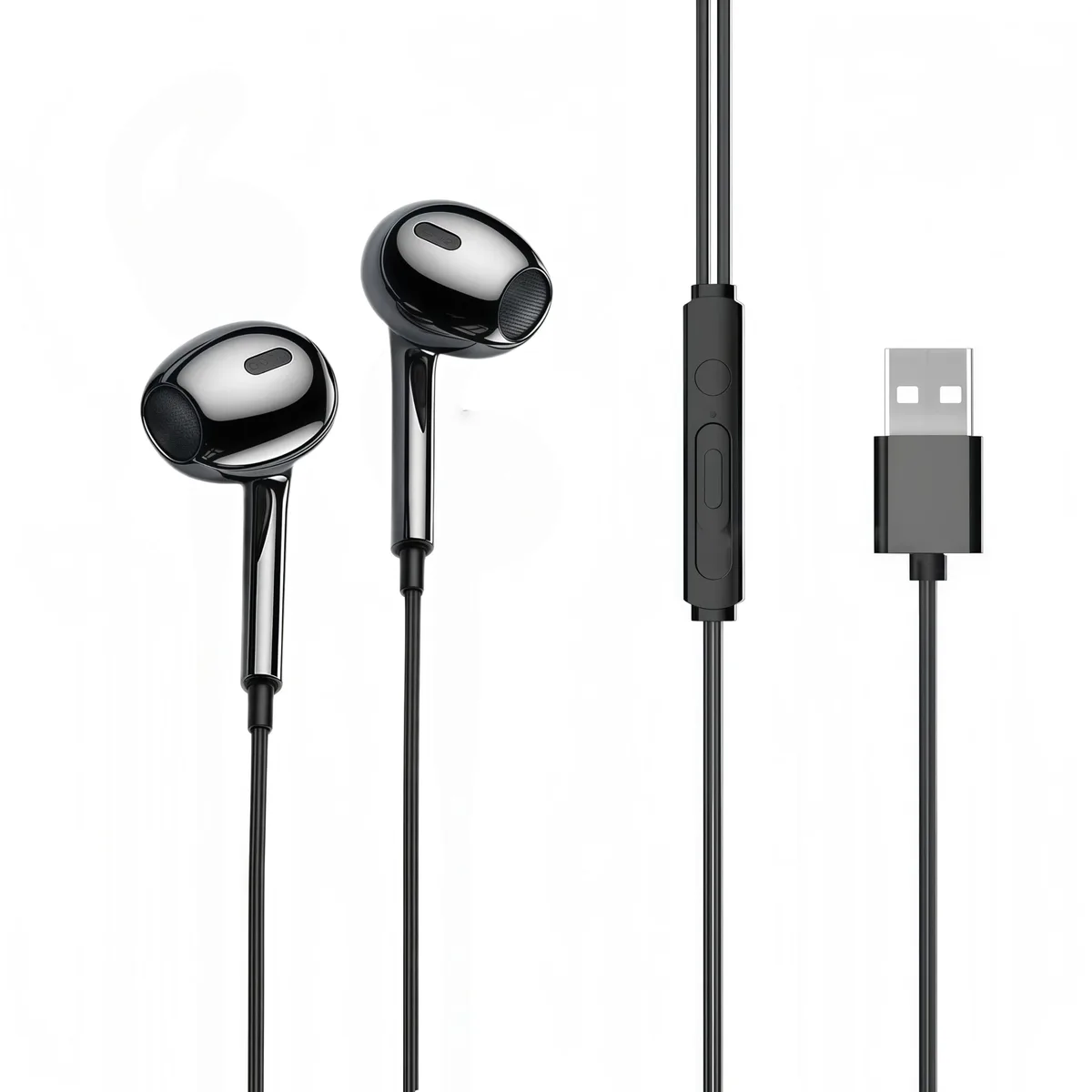 basecolors Black USB In-Ear Headset 2.5 m — product photo