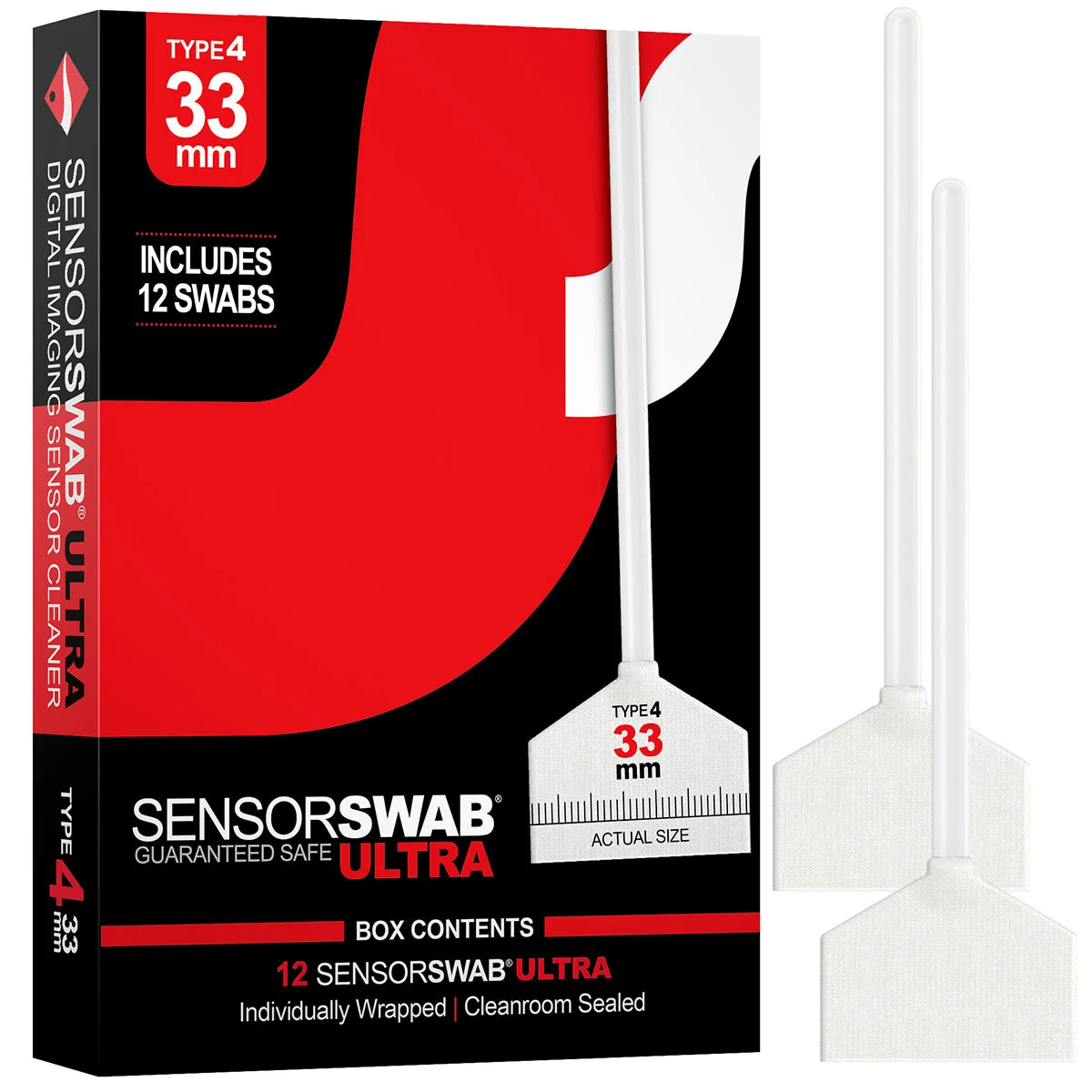 Photographic Solutions Photographic Solutions Type 4 33mm Sensor Swab Ultra 12-Pack — product photo