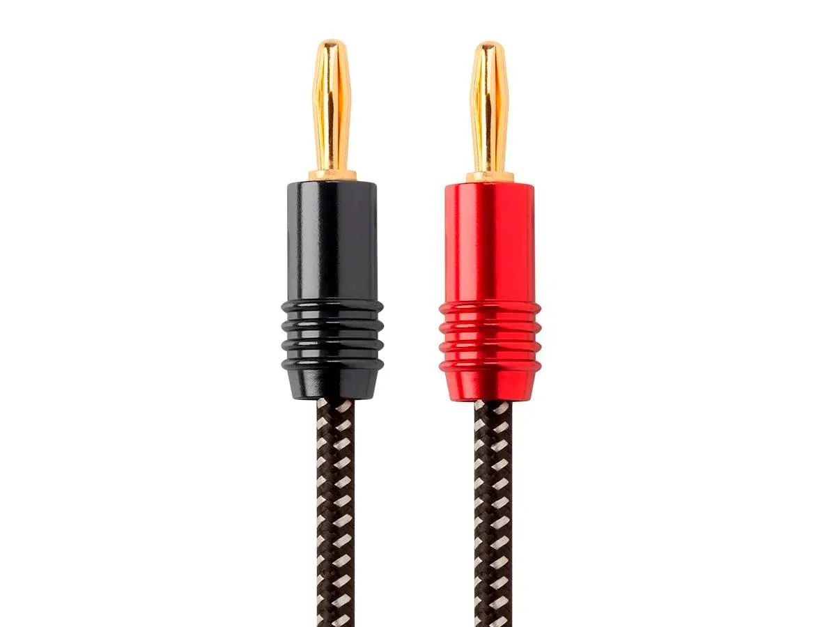 Monoprice Inc. Monoprice 115519 speaker wire 14AWG 3.00ft braided banana plugs — product photo