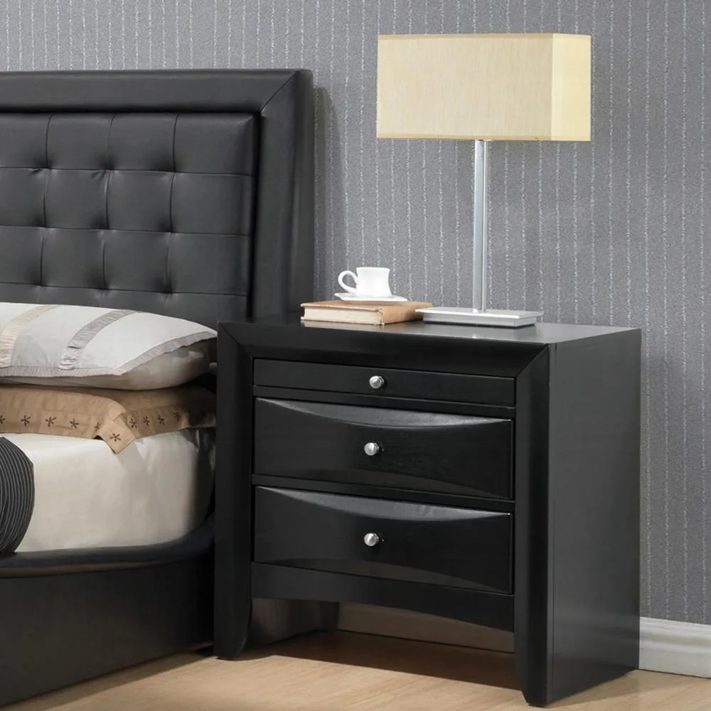 tuphen tuphen Black 2-Drawer Nightstand with Tray — product photo