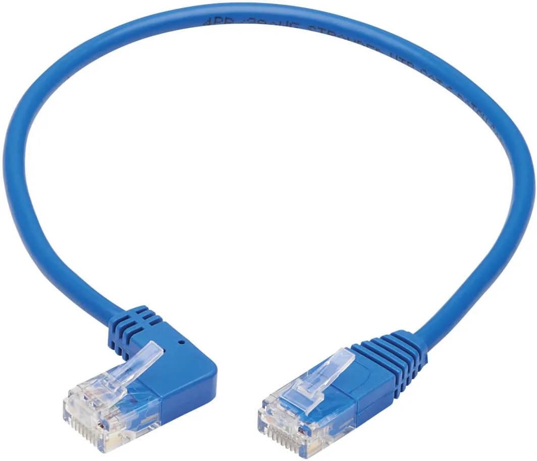 Tripp Lite Tripp Lite N204-S01-BL-LA 1 ft Cat6 Left-Angle RJ45 Ethernet Cable — product photo