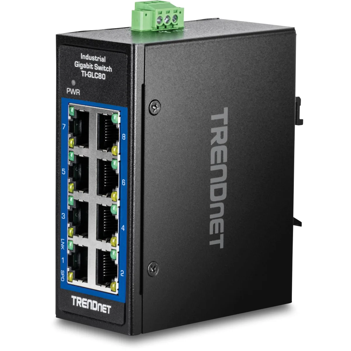 TRENDnet TRENDnet TI-GLC80 8-Port Industrial Gigabit DIN-Rail Mini Switch — product photo
