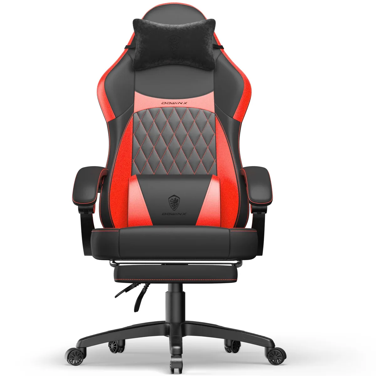Dowinx Dowinx LS-6650A gaming chair, pocket spring cushion, massage lumbar, 300 lb, black red — product photo