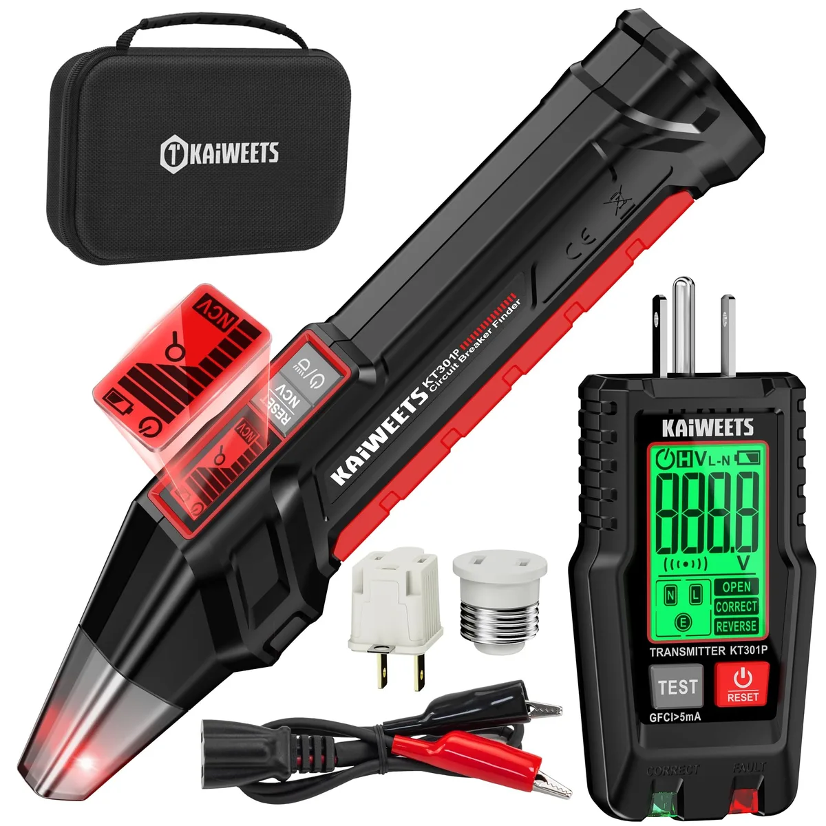 KAIWEETS KT301P Circuit Breaker Finder with LCD Display — product photo