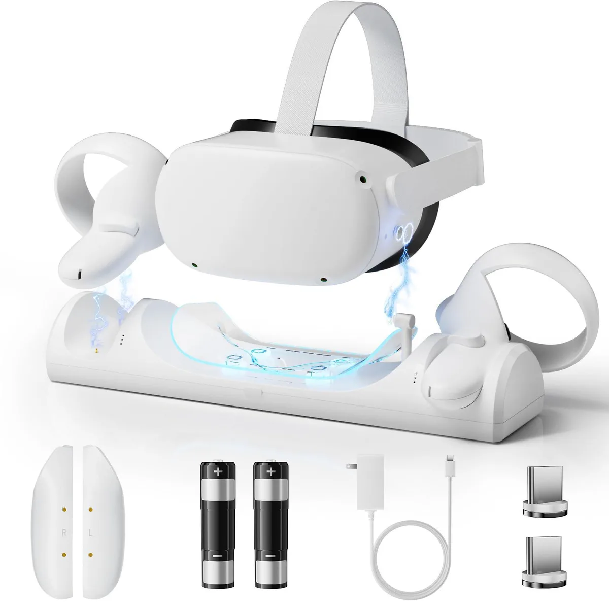  AOJAKI Magnetic Charging Dock for Meta Quest 2 18W LED Stand — product photo