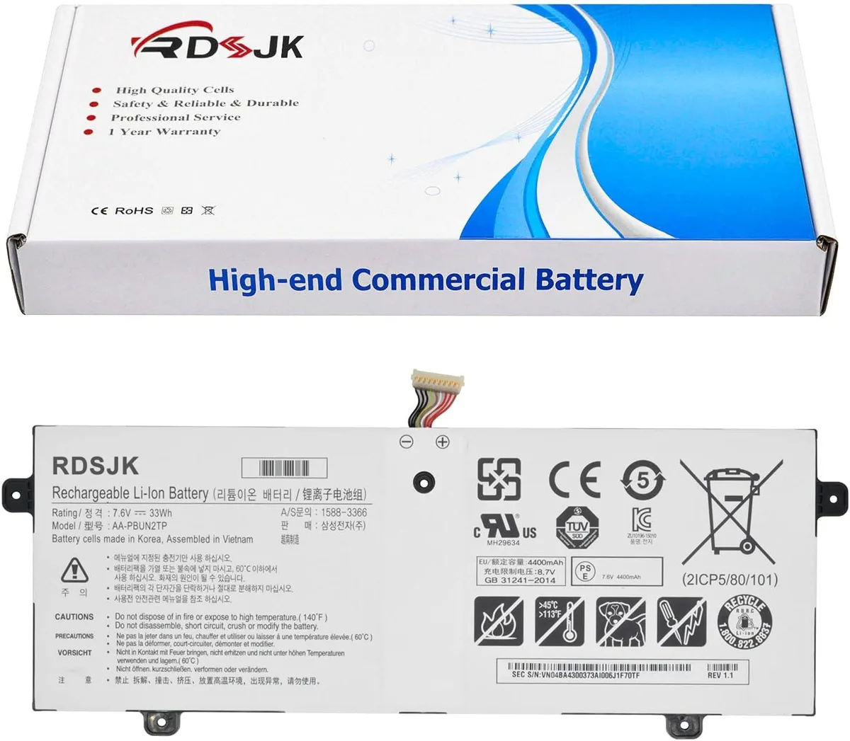 TAURKENAM TAURKENAM AA-PBUN2TP 7.6V 33Wh laptop battery — product photo