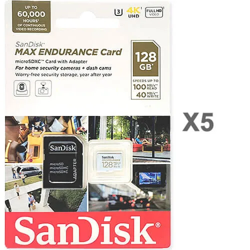 SanDisk SanDisk Max Endurance 128GB microSDXC Class 10 5-pack — product photo