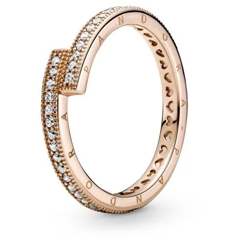PANDORA PANDORA Sparkling Overlapping Ring 14k Rose Gold-Plated — product photo
