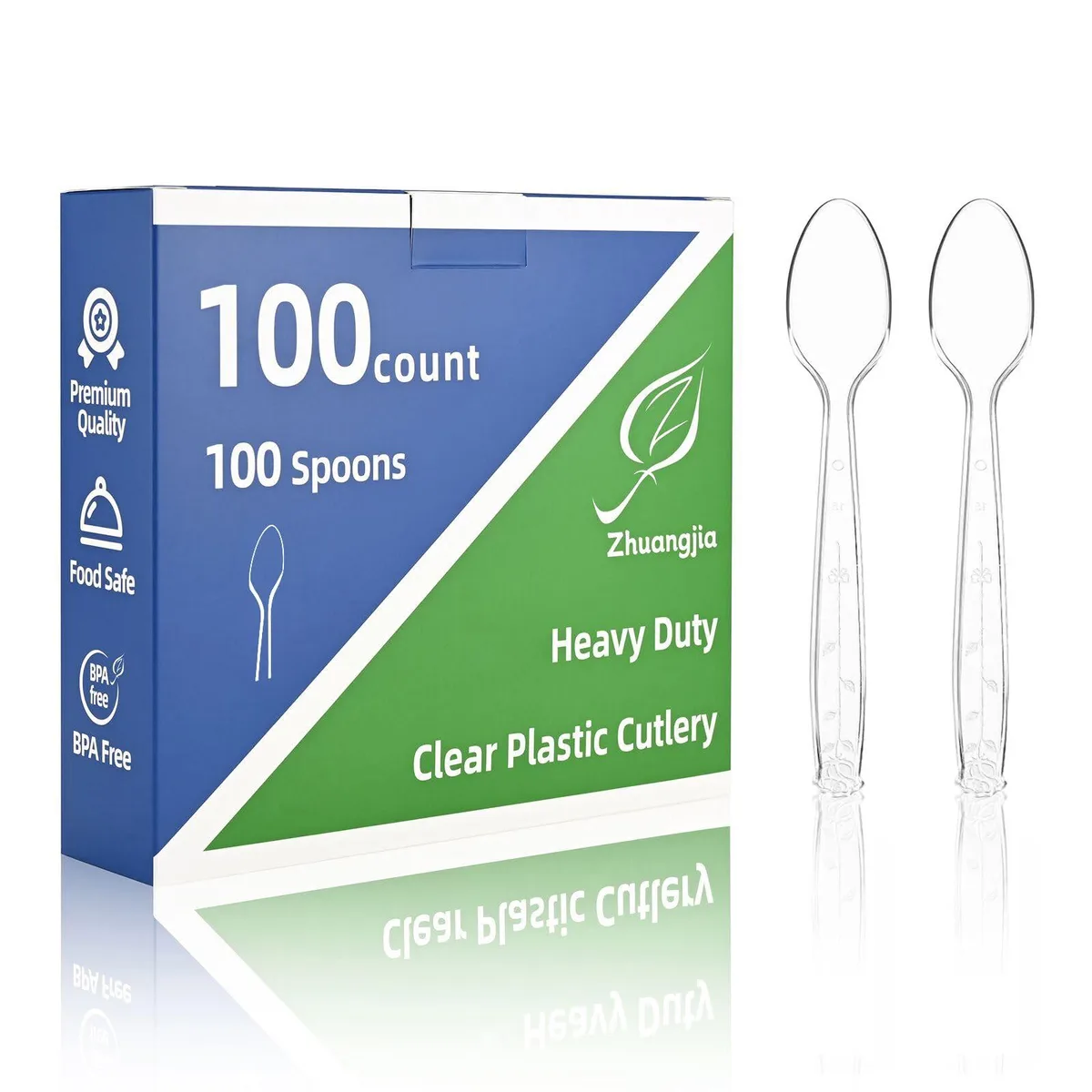 No Sew No Sew 100PCS Cutlery 100 Clear Spoons — product photo