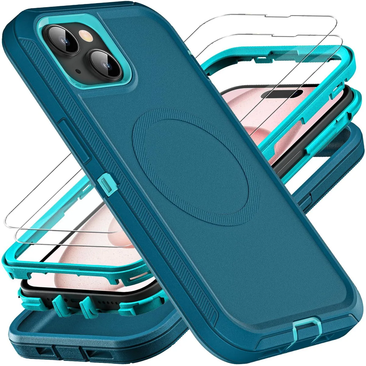  YKHJKLEC iPhone 15 Case MagSafe Blue/Turquoise 6.1" cell phones - unlocked — product photo