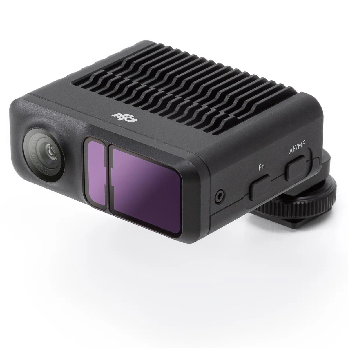 Small black rectangular LiDAR module with front sensor window, mounts on RS 3 Pro gimbal
