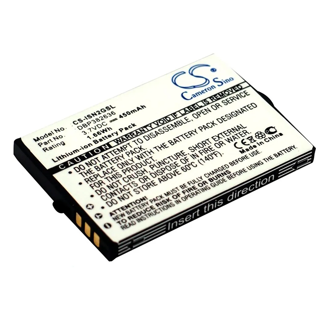 Cameron &amp; Co Cameron &amp; Co DS-CS-ISN2GSL Battery 450mAh 3.7V Li-ion Black — product photo