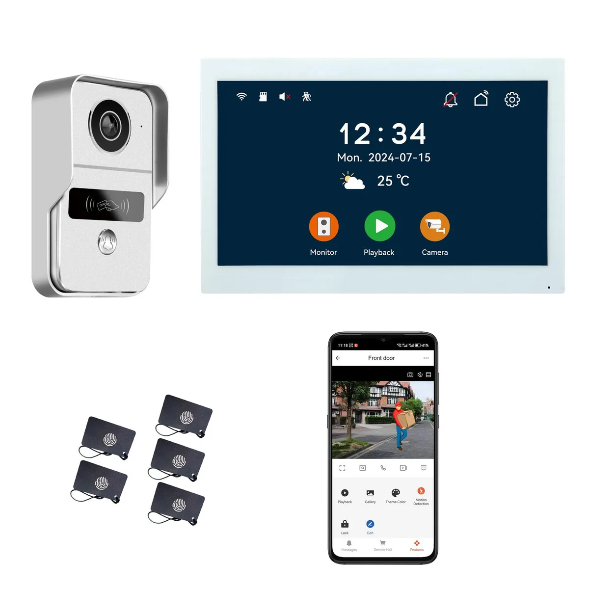 visiPower visiPower KW02C_2L10"W_1V1 2-pin Wired 2MP 10" WiFi Monitor Silver — product photo