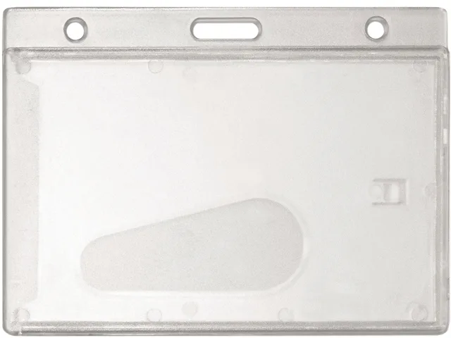 Frosted rigid badge holder, horizontal, 25 pack