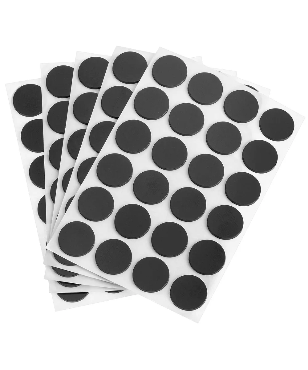 Pack of 120 black round self-adhesive magnet dots 0.8 inch diameter