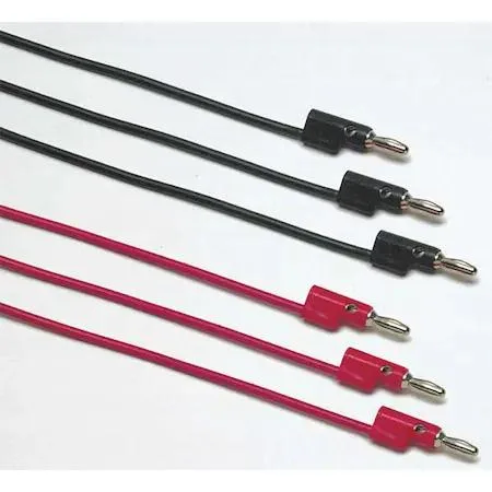 Fluke TL935 patch cord set with stackable 4mm banana plugs, red and black leads in 24, 36 and 48 inch lengths