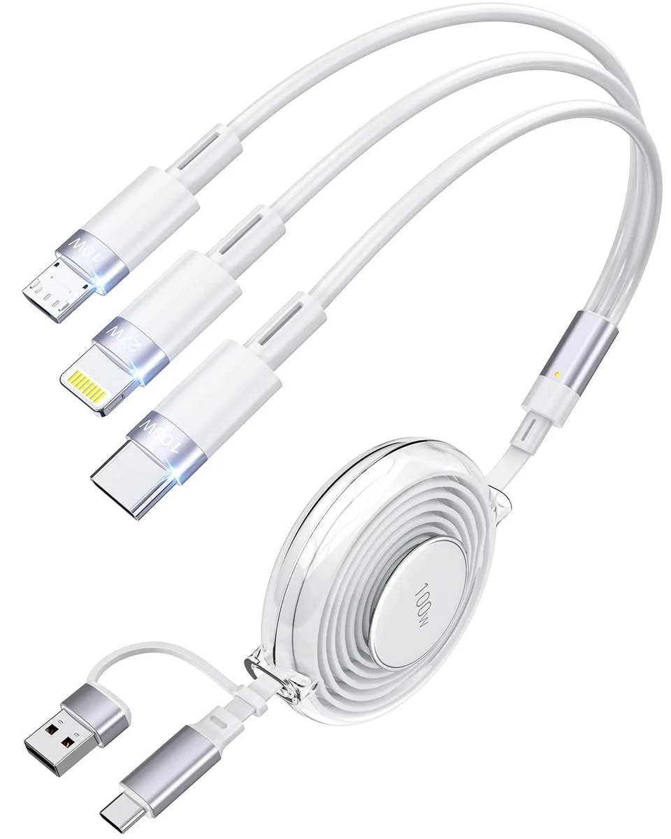 BFKK BFKK BESBN-6IN1CC WT 6-in-1 Retractable Cable 1.2m White — product photo