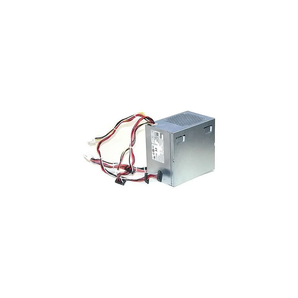 Rectangular silver server PSU with fan grille and multiple cable connectors