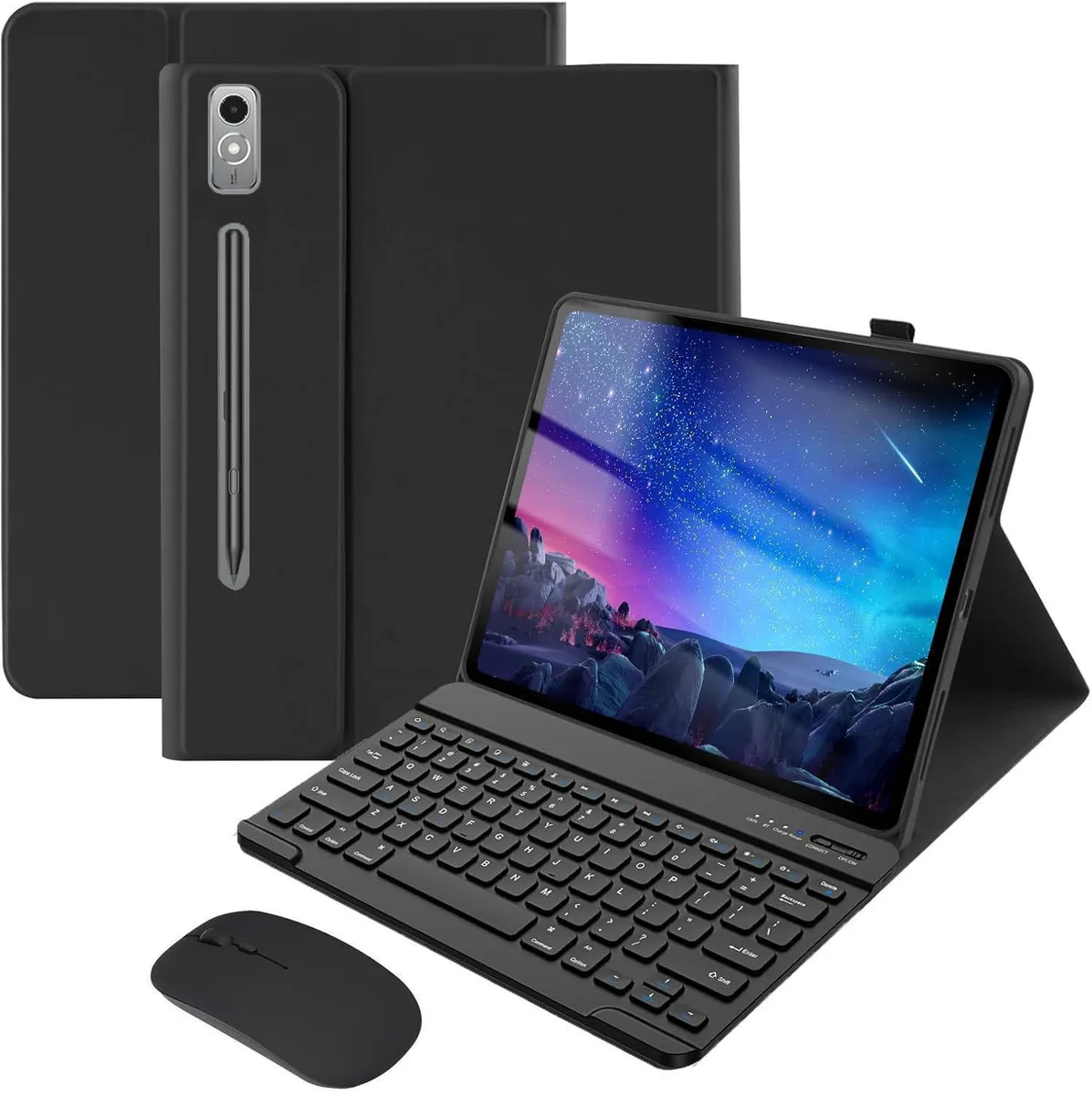 Werleo Werleo Bluetooth Keyboard Case with Mouse for Lenovo Tab P12 12.7 inch TB370FU TB371FC TB372FC Black — product photo