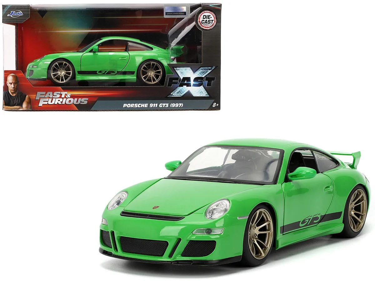 Jada Jada 34919 Fast X 1/24 2007 Porsche 911 GT3 997 Green hobby collectible — product photo