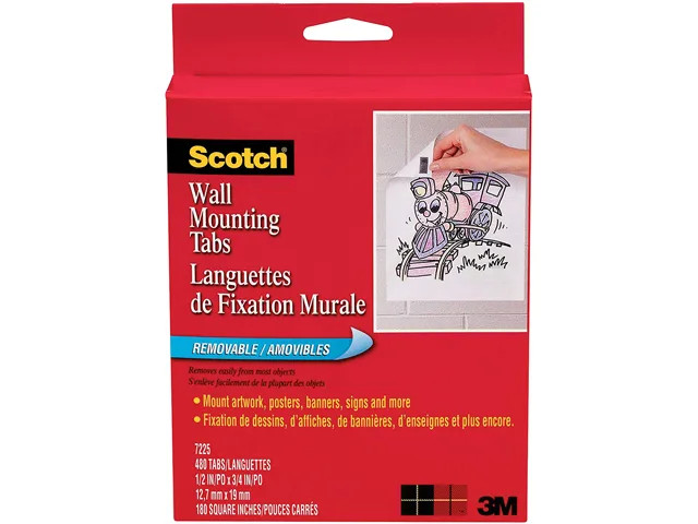 3M 3M 7225 Scotch Wall Mounting Tape 480 tabs .75" x .5 — fotografia produktu
