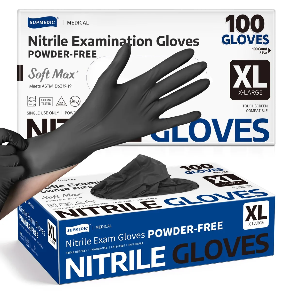 Vibe SKF 2305 Nitrile Gloves Black X-Large 100 Pcs 3.5 Mil — product photo