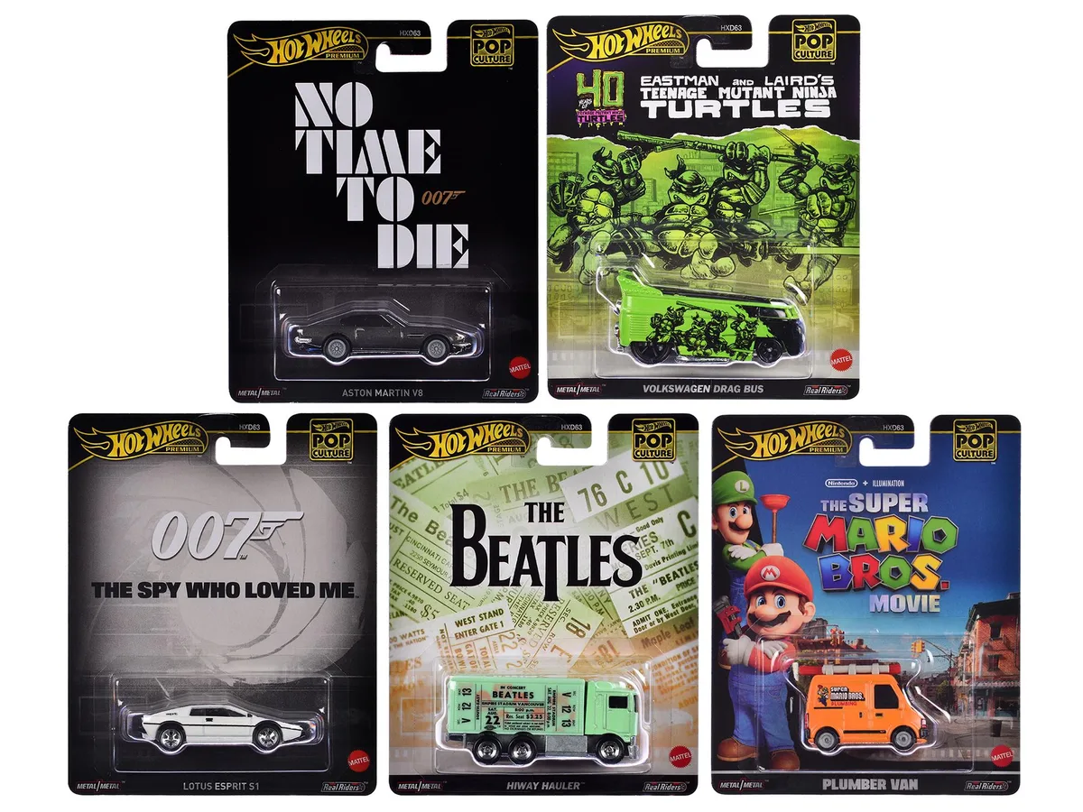 Hot Wheels Hot Wheels Pop Culture 2024 5 piece Set D Premium Series hobby collectible — product photo