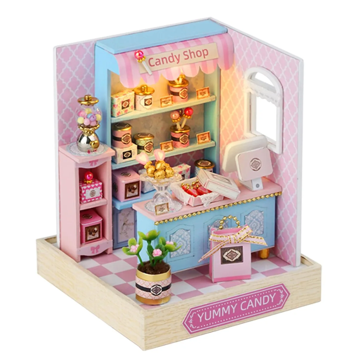 DIY 3D Wooden Dollhouse Miniature Kit Yummy Candy Edition — product photo