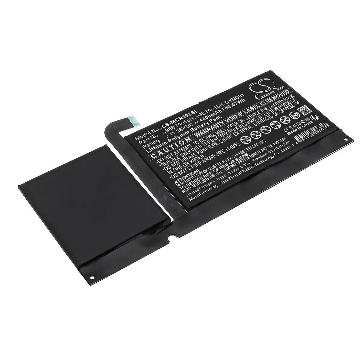 Cameron &amp; Co Cameron &amp; Co DS-CS-MCR198SL Li-Polymer Battery 11.38V 4400mAh 50.07Wh Black — product photo