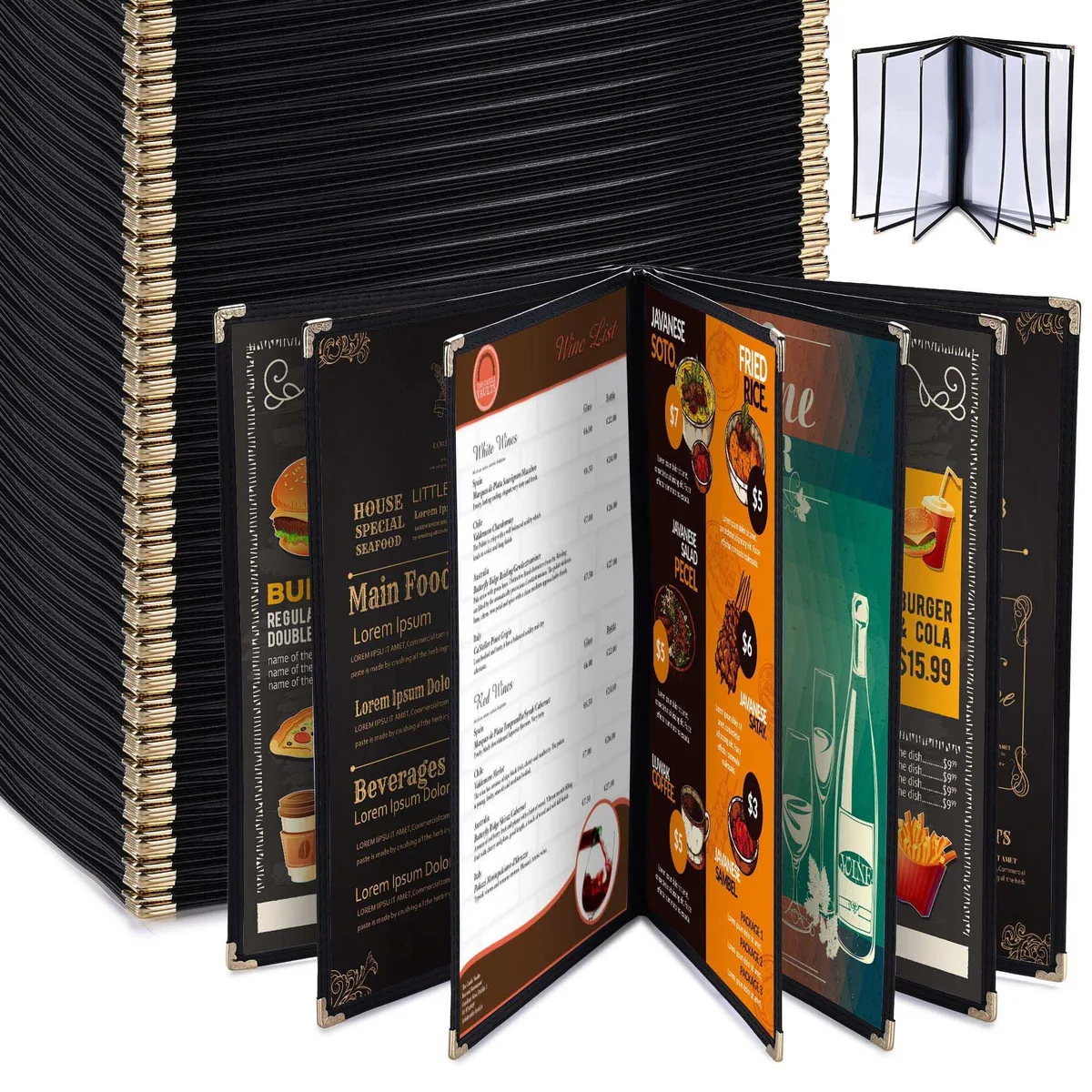 Yescom USA, Inc. Yescom USA, Inc. 26MNC031-814B7-06-30 Menu Cover 30 Pack 8.5x14 7 Pages 14 Views — product photo