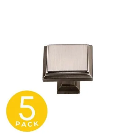 Sapphire Tech Sapphire Tech SP-1071 Accent Series 1.25 in Satin Nickel Square Knob 5-Pack — product photo