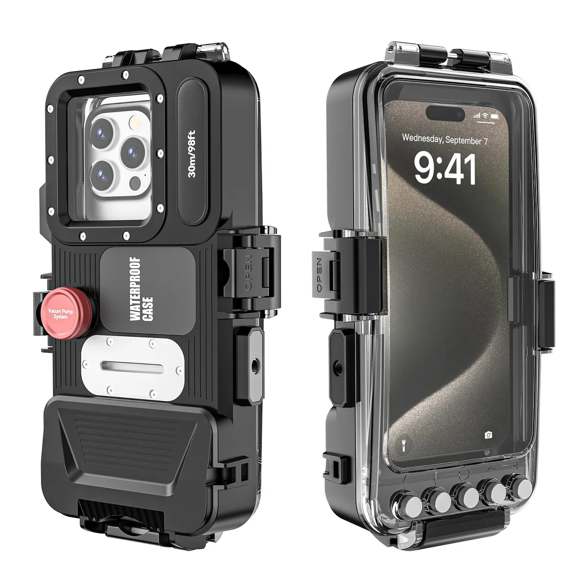 BONAEVER BONAEVER Waterproof Diving Case 30m 98ft Bluetooth Black — product photo