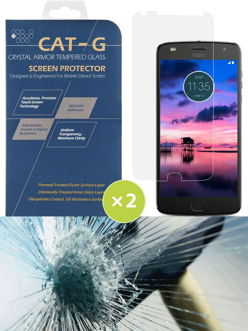 Nakedcellphone Nakedcellphone Tempered Glass Screen Protector Twin Pack Clear For Motorola Moto Z2 Play XT1710 2X — product photo